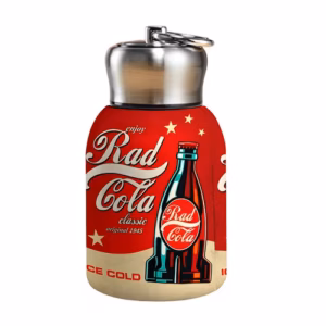 แก้วน้ำลายพิมพ์ Rad Cola 1 ชิ้น ขนาด 10.5oz - ดีไซน์คลาสสิกปี 1945, ที่ใส่เครื่องดื่มเย็นจัด, เหมาะสำหรับการออกกำลังกายกลางแจ้งและการตั้งแคมป์, แก้วสแตนเลสเก็บความเย็นพร้อมฝาปิด, แก้วอเนกประสงค์ใช้ซ้ำได้, เหมาะสำหรับการออกกำลังกายในยิม, การใช้งานในสำนักงาน, ที่บ้านหรือในงานปาร์ตี้