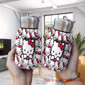 Sanrio แก้วเก็บความเย็นลาย Hello Kitty ขนาด 10 ออนซ์ 1 ชิ้น, แก้วน้ำสแตนเลสพร้อมฝาปิด - ฉนวนสุญญากาศสองชั้น, เหมาะสำหรับกิจกรรมกลางแจ้ง ฟิตเนส, ใช้ในสำนักงาน, ของตกแต่งบ้าน, ไอเดียของขวัญ